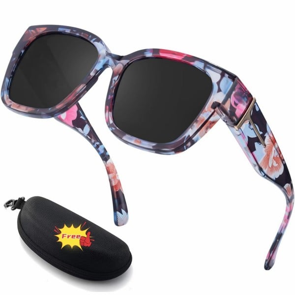 Lena™ Überzieh-Sonnenbrille | Polarisiert & UV400 mit Blumenrahmen