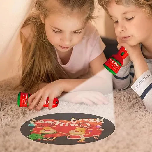 StoryBeam™ 2 in 1 Projektions Taschenlampe für Kinder mit 24 Halloween und Weihnachtsmotiven