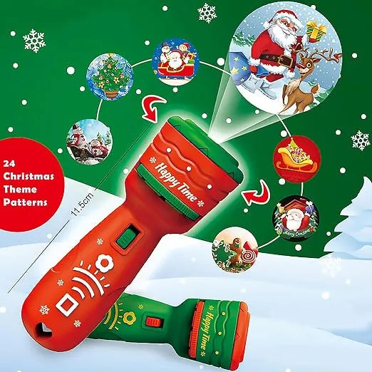 StoryBeam™ 2 in 1 Projektions Taschenlampe für Kinder mit 24 Halloween und Weihnachtsmotiven