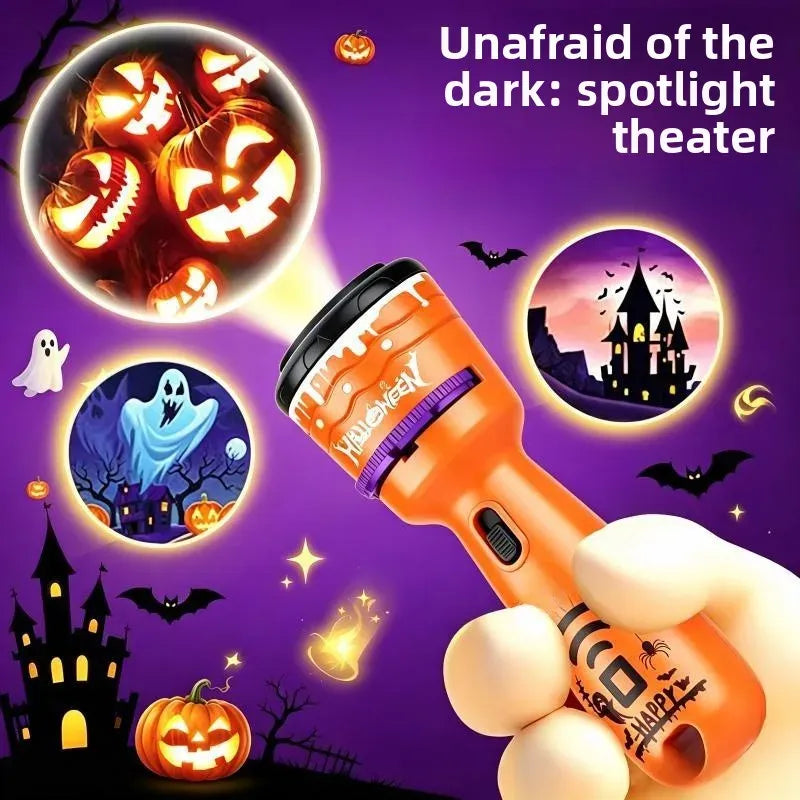 StoryBeam™ 2 in 1 Projektions Taschenlampe für Kinder mit 24 Halloween und Weihnachtsmotiven