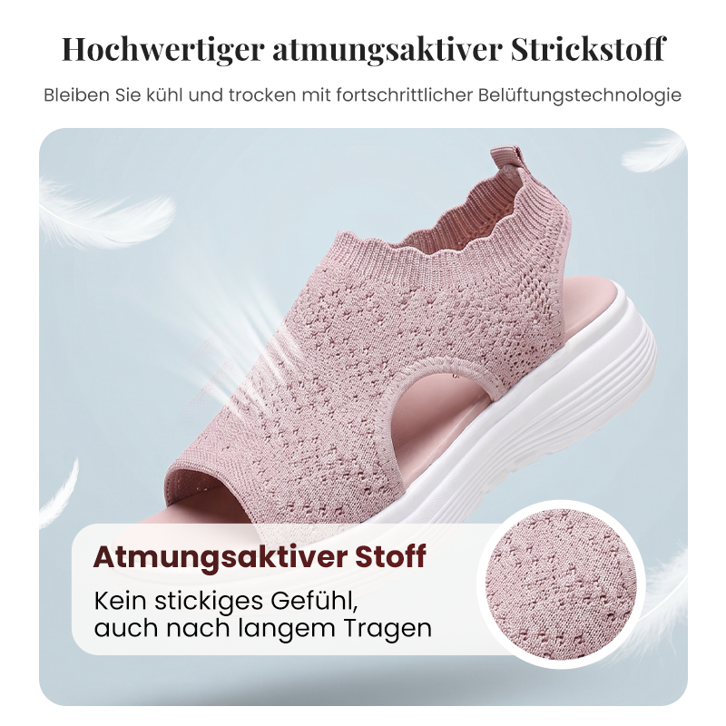 KnitStep™ Plateau Sandalen | Atmungsaktive Strick Sandalen mit Orthopädischer Fußstütze