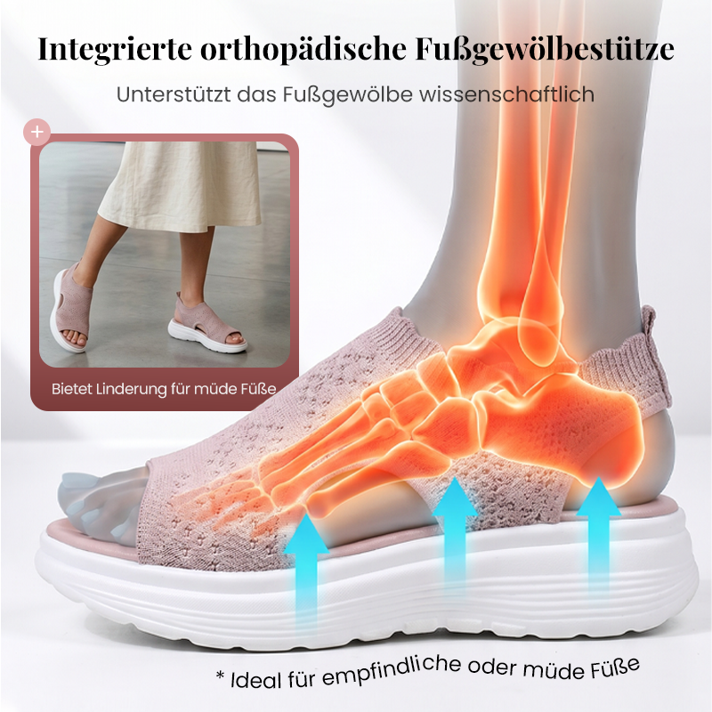 KnitStep™ Plateau Sandalen | Atmungsaktive Strick Sandalen mit Orthopädischer Fußstütze