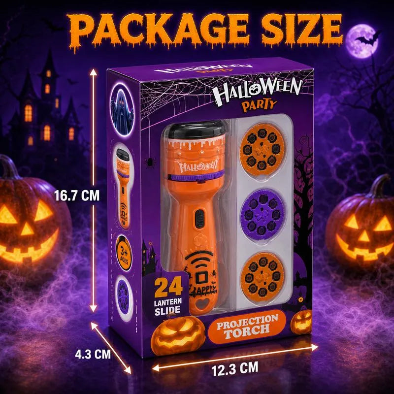 StoryBeam™ 2 in 1 Projektions Taschenlampe für Kinder mit 24 Halloween und Weihnachtsmotiven