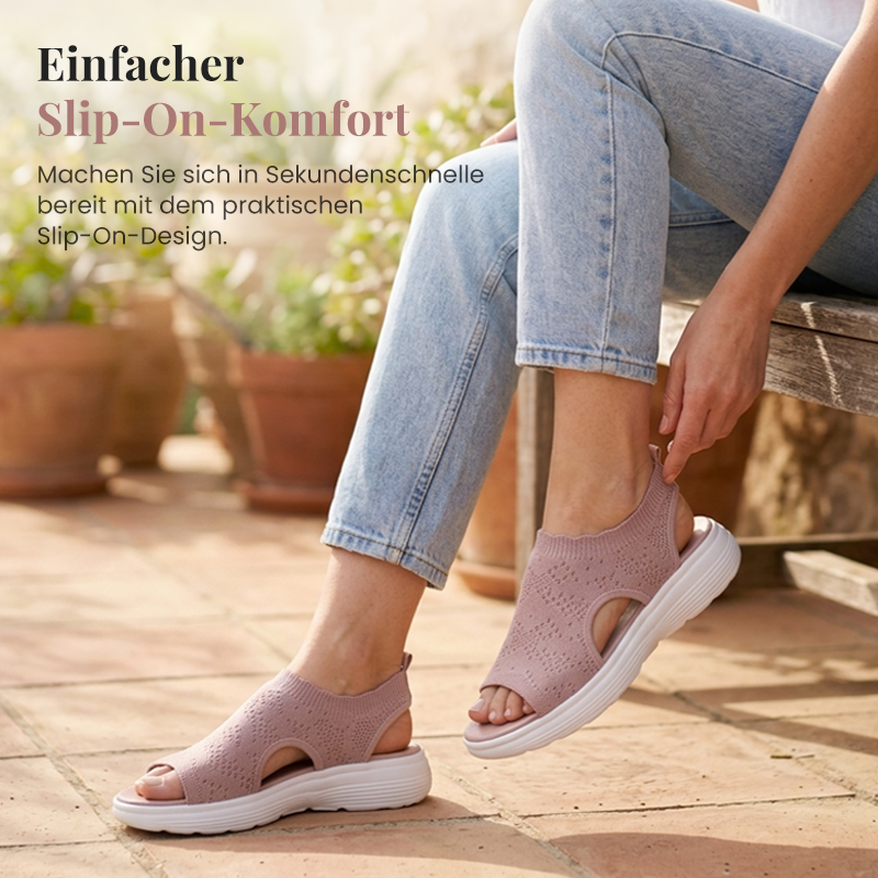 KnitStep™ Plateau Sandalen | Atmungsaktive Strick Sandalen mit Orthopädischer Fußstütze