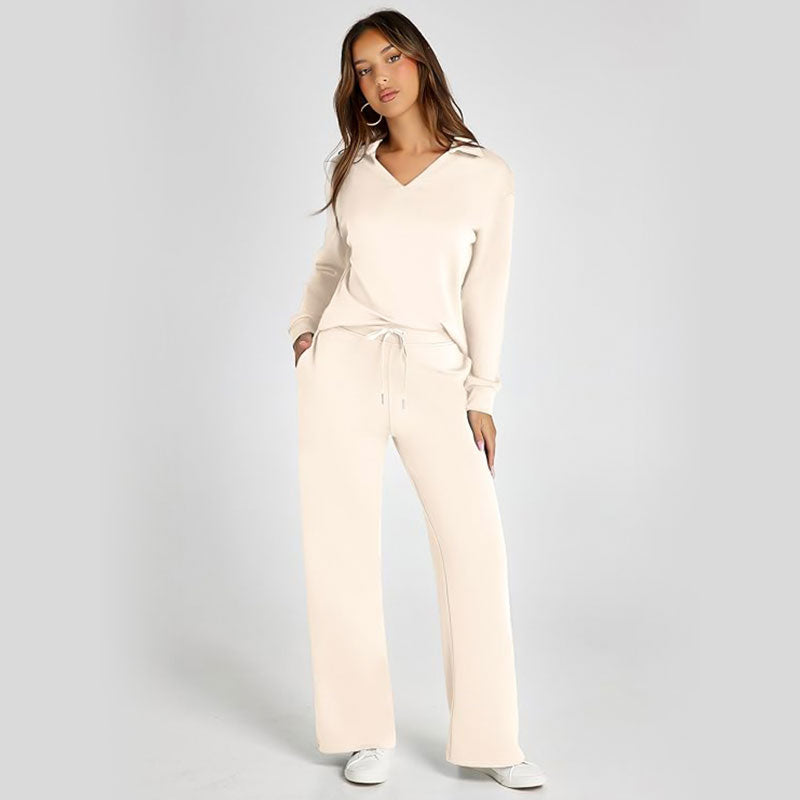 Velmira™ Legeres Damen Zweiteiler Set mit Langarm Oberteil und Hose