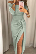 Adelle™ | Schulterfreies Midikleid mit Schlitz
