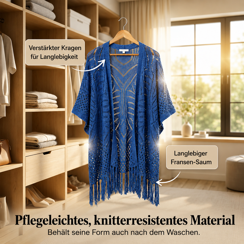 Sienna™ Leichter Strick Kimono mit Fransen im Boho Look