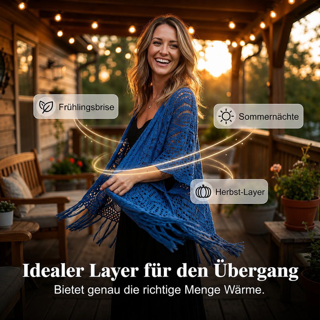 Sienna™ Leichter Strick Kimono mit Fransen im Boho Look