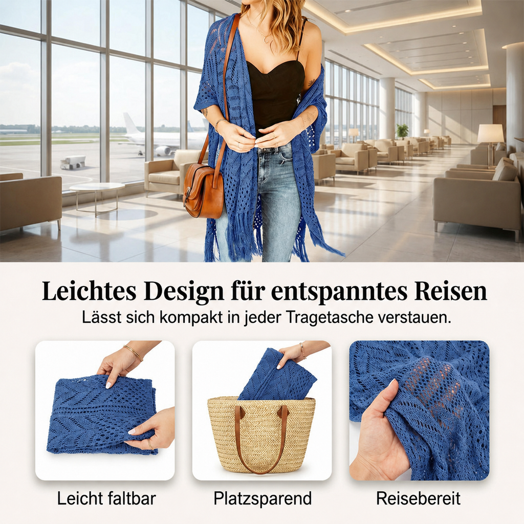 Sienna™ Leichter Strick Kimono mit Fransen im Boho Look