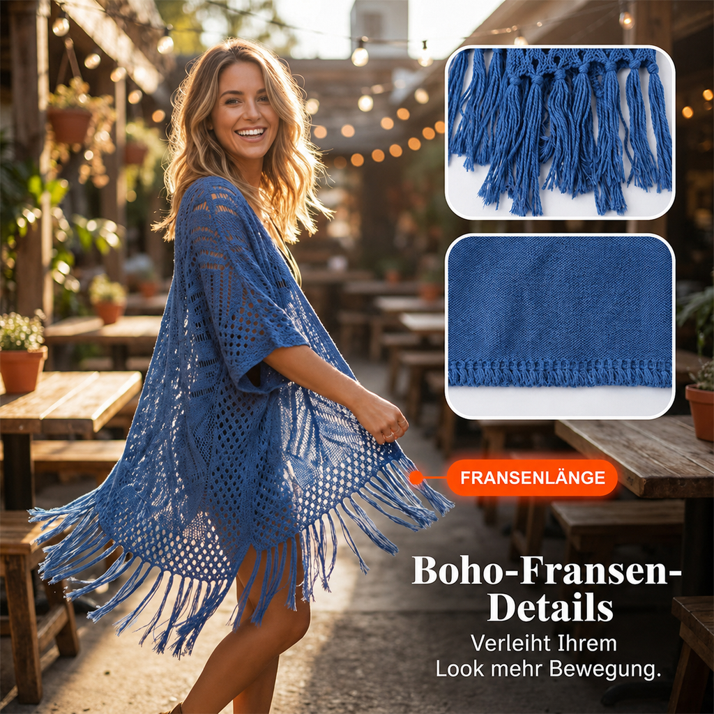 Sienna™ Leichter Strick Kimono mit Fransen im Boho Look