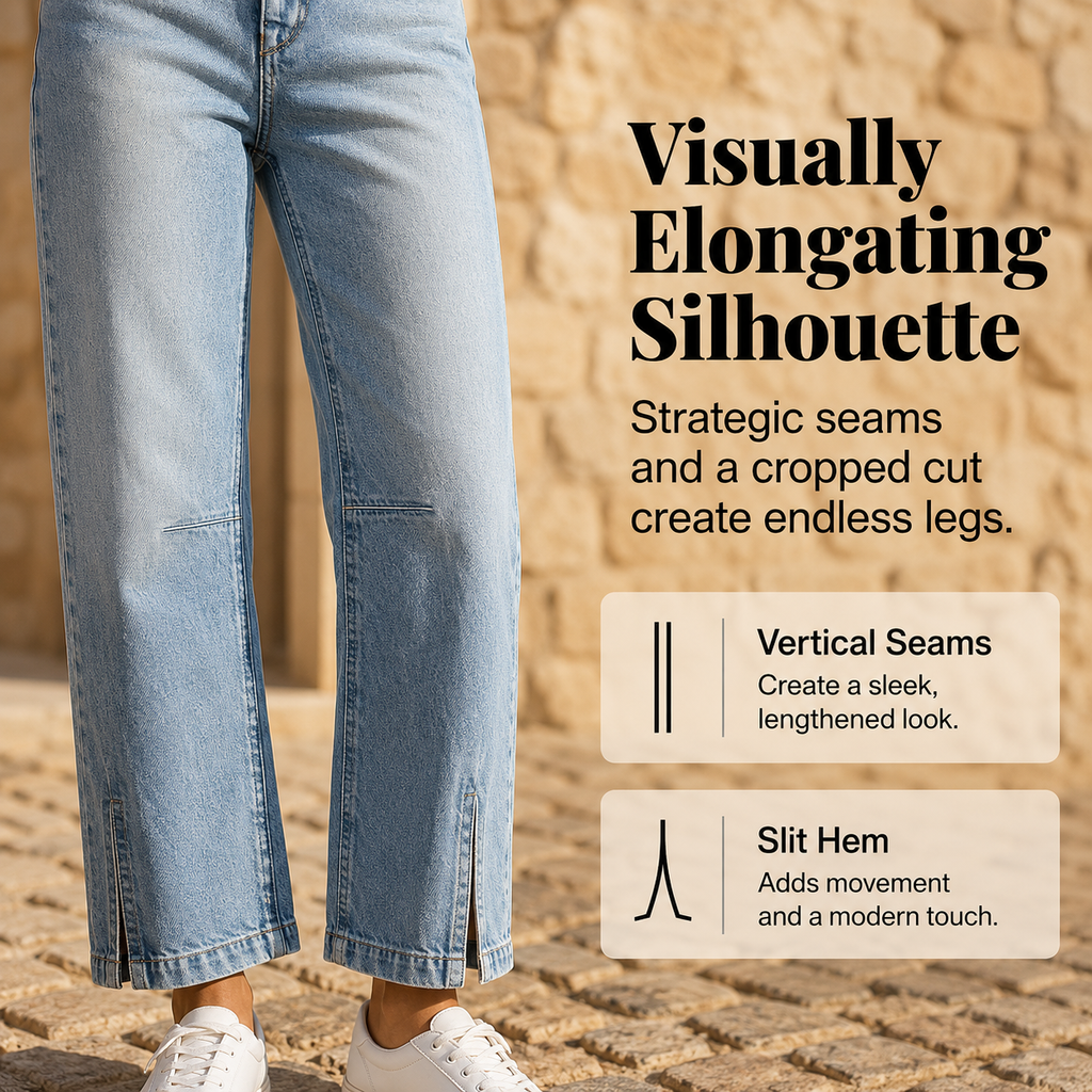 Lunara™ Verkürzte High Waist Jeans mit weitem Bein