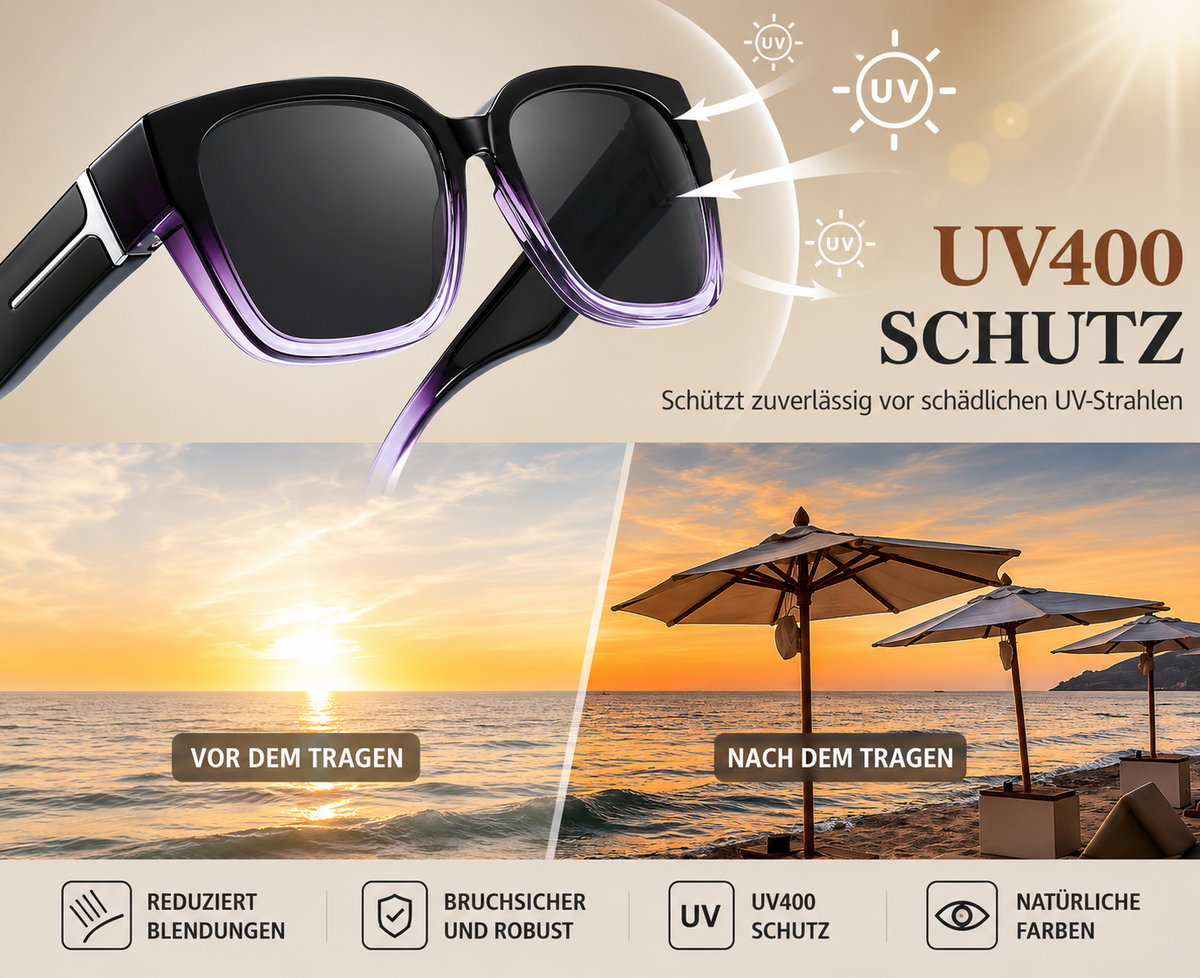 Lena™ Überzieh-Sonnenbrille | Polarisiert & UV400 mit Blumenrahmen