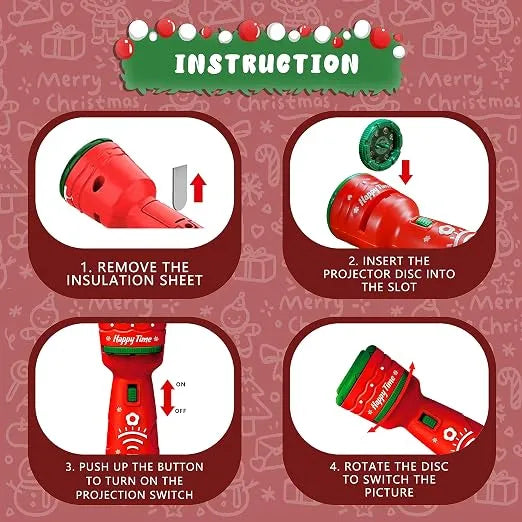 StoryBeam™ 2 in 1 Projektions Taschenlampe für Kinder mit 24 Halloween und Weihnachtsmotiven