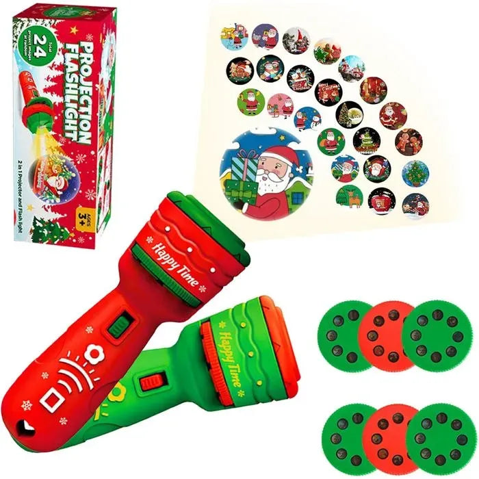 StoryBeam™ 2 in 1 Projektions Taschenlampe für Kinder mit 24 Halloween und Weihnachtsmotiven