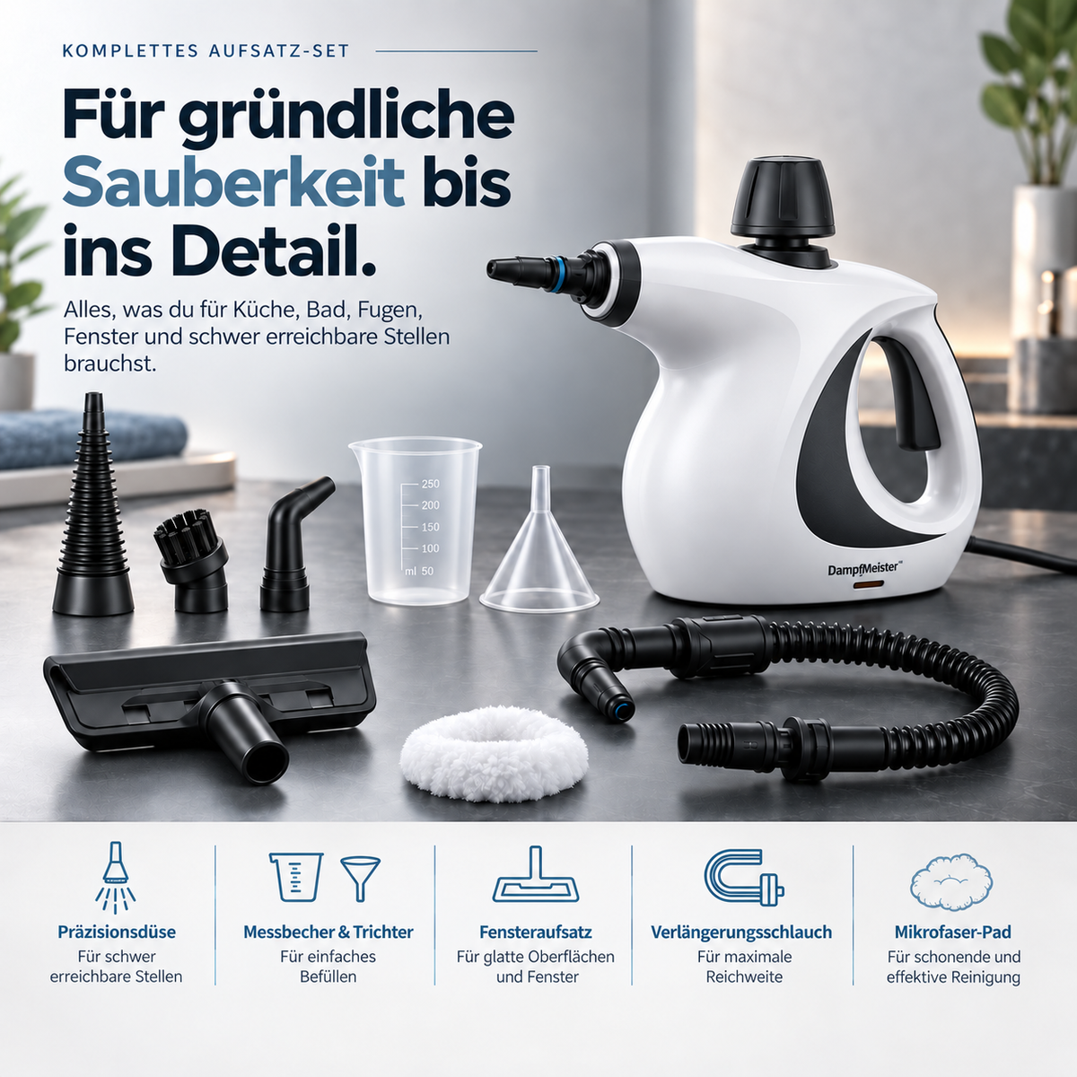 Cleanova™ Hochtemperatur-Dampfreiniger für Küche, Bad und Haushalt