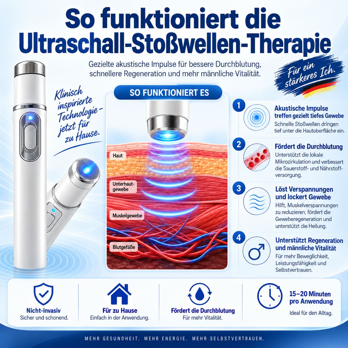 TheraPulse™ Akustisches Massagegerät für gezielte Körpermassage