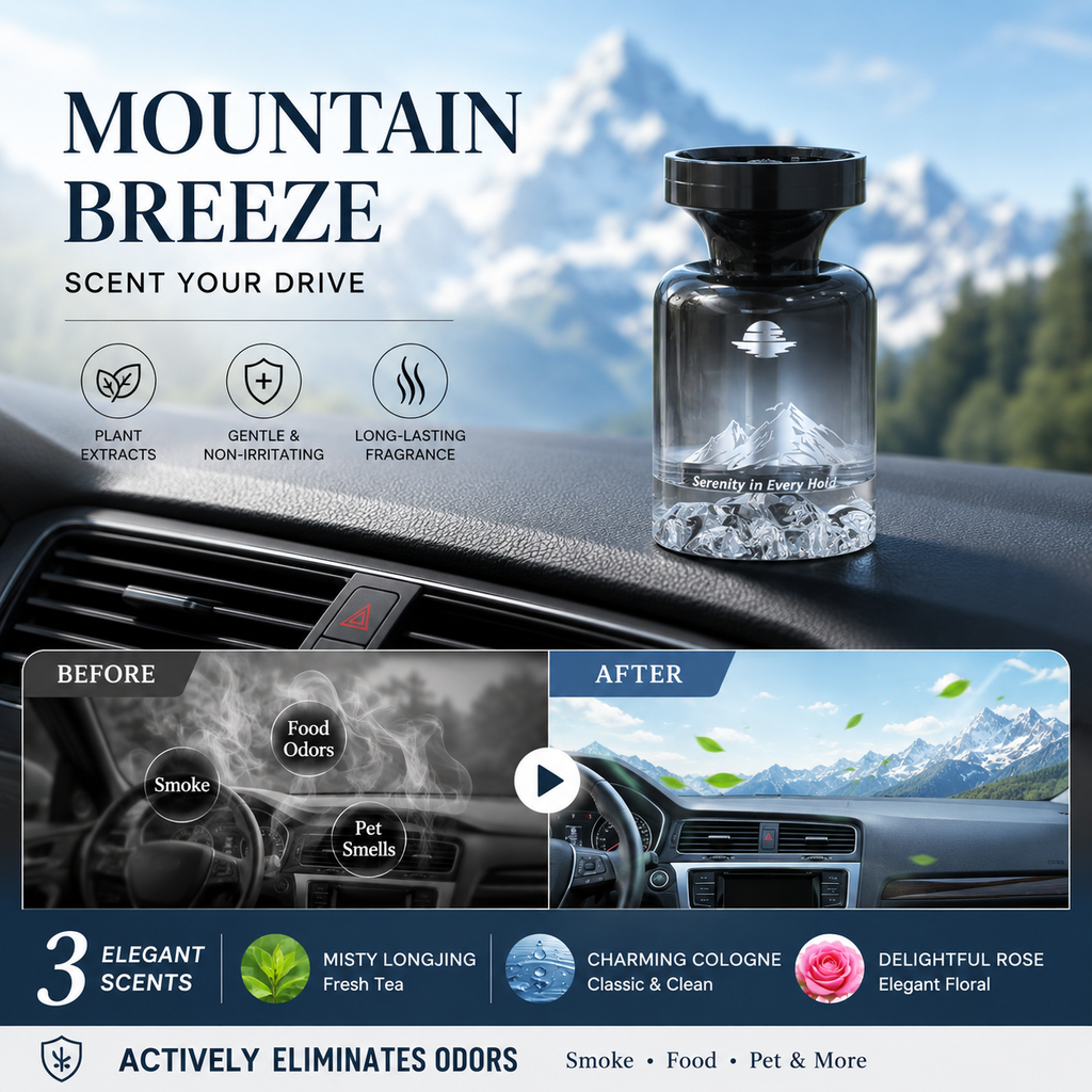 Aromora™ Premium Auto Lufterfrischer mit Bergdesign und langanhaltendem Duft