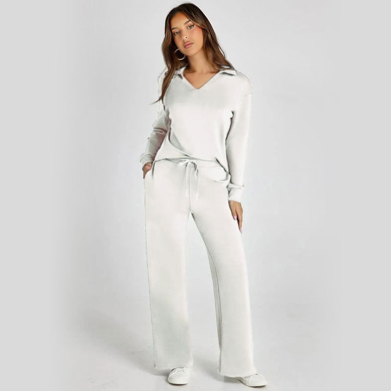 Velmira™ Legeres Damen Zweiteiler Set mit Langarm Oberteil und Hose