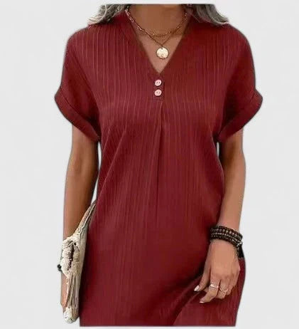 Maisie™ Drapiertes Kleid | Leichtes Sommerkleid mit V-Ausschnitt