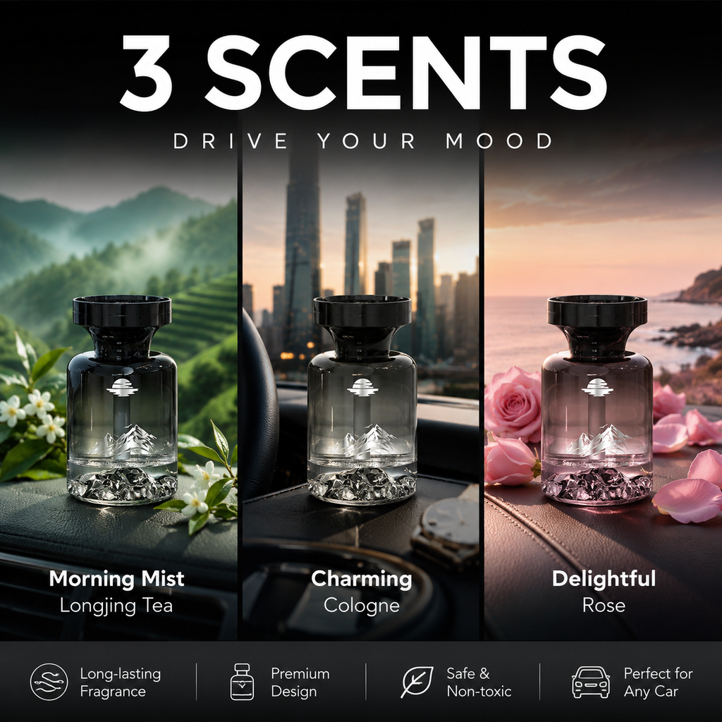 Aromora™ Premium Auto Lufterfrischer mit Bergdesign und langanhaltendem Duft