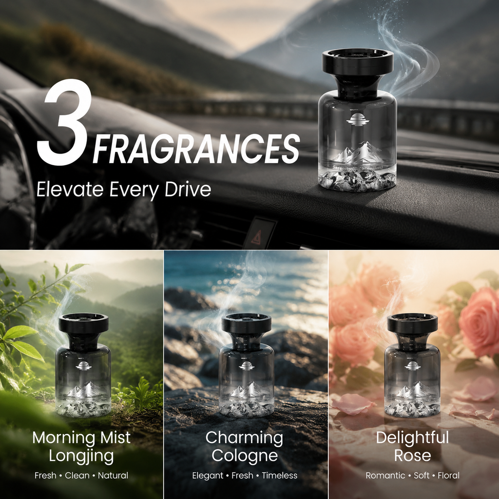 Aromora™ Premium Auto Lufterfrischer mit Bergdesign und langanhaltendem Duft