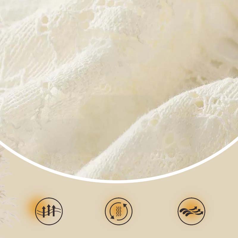 Floravie™ Schulterfreies Spitzenkleid mit ausgestelltem Rock und halblangen Ärmeln