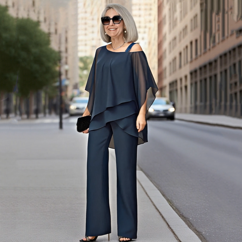 Elise™ Asymmetrisches Hosen-Set aus Chiffon
