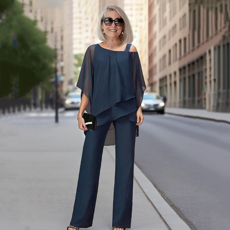 Elise™ Asymmetrisches Hosen-Set aus Chiffon