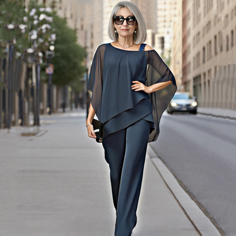 Elise™ Asymmetrisches Hosen-Set aus Chiffon