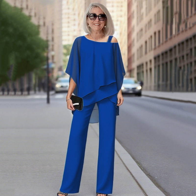 Elise™ Asymmetrisches Hosen-Set aus Chiffon