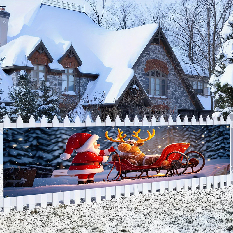 WinterWelcome™ XXL Weihnachtsbanner für Zaun, Balkon und Hauswand