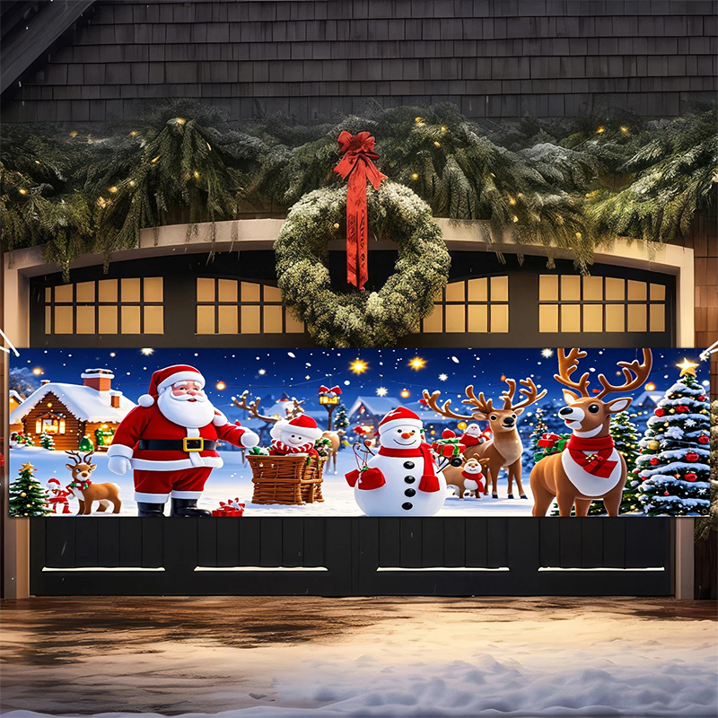WinterWelcome™ XXL Weihnachtsbanner für Zaun, Balkon und Hauswand