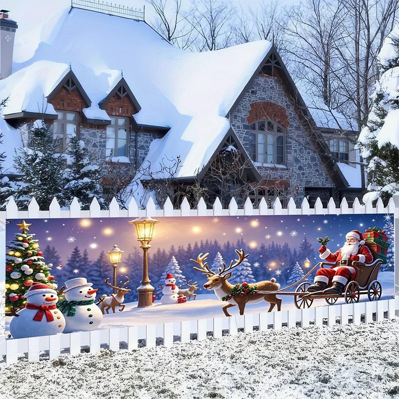 WinterWelcome™ XXL Weihnachtsbanner für Zaun, Balkon und Hauswand