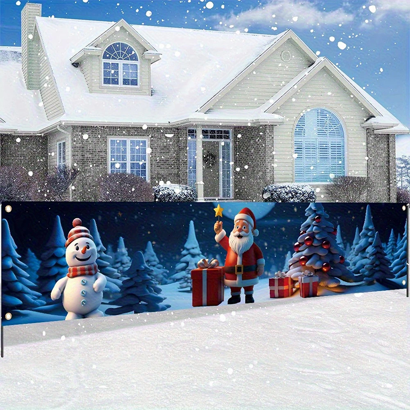 WinterWelcome™ XXL Weihnachtsbanner für Zaun, Balkon und Hauswand
