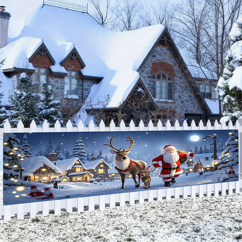 WinterWelcome™ XXL Weihnachtsbanner für Zaun, Balkon und Hauswand