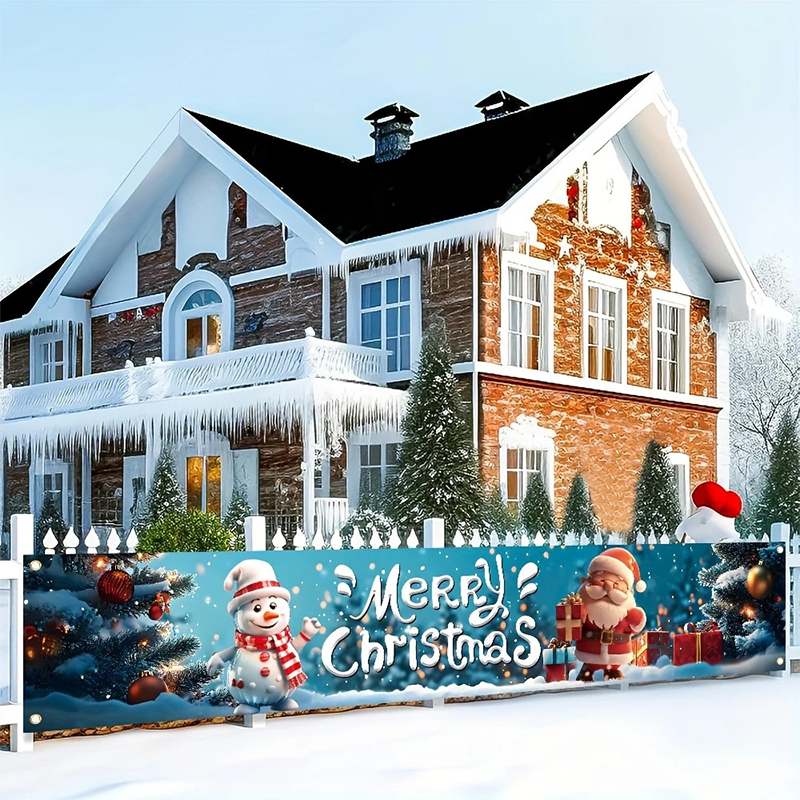 WinterWelcome™ XXL Weihnachtsbanner für Zaun, Balkon und Hauswand