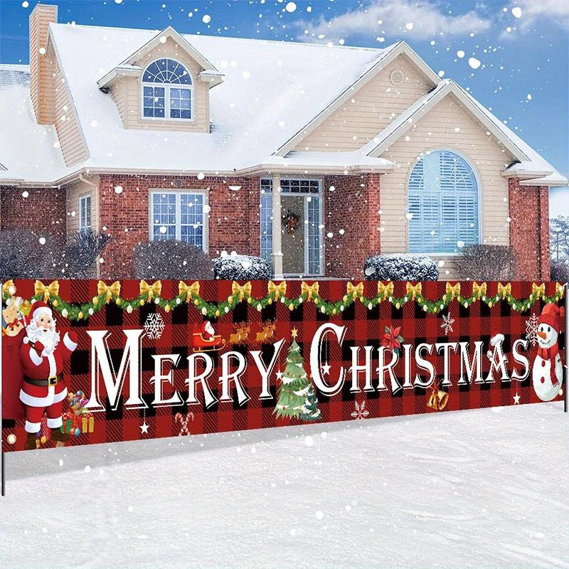 WinterWelcome™ XXL Weihnachtsbanner für Zaun, Balkon und Hauswand