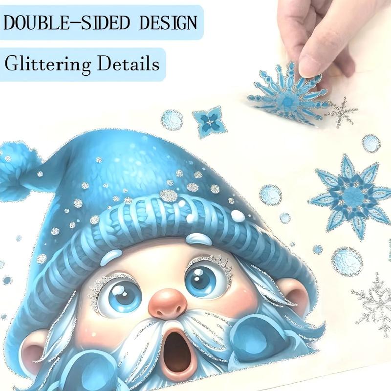 GlitzerFenster™ 9-teiliges Weihnachts Fenstersticker Set mit Glitzereffekt
