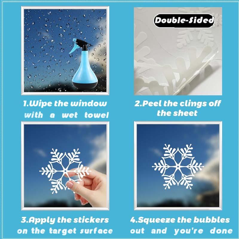 GlitzerFenster™ 9-teiliges Weihnachts Fenstersticker Set mit Glitzereffekt