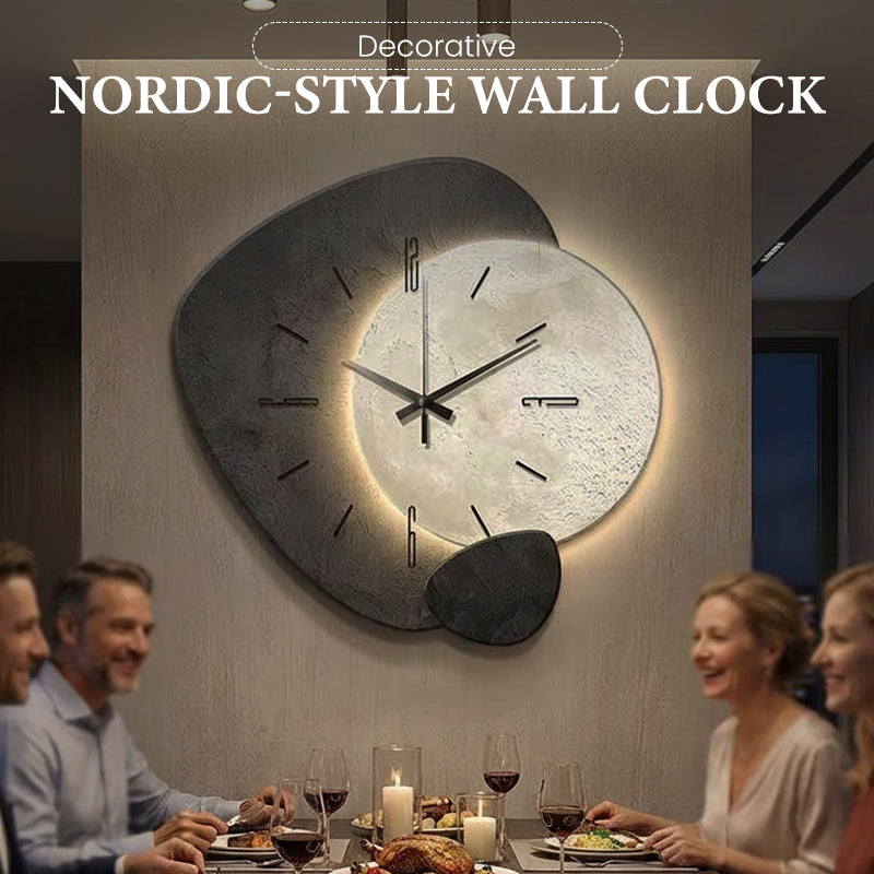 Luna™ Wanduhr | Nordic Design mit LED Hintergrundbeleuchtung & geräuschlosem Uhrwerk