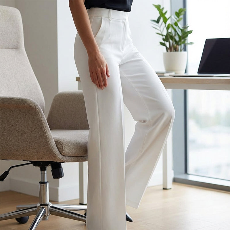 Elena™ Hoch Taillierte Hose | Elegante Weite Hose aus Baumwolle in 8 Farben