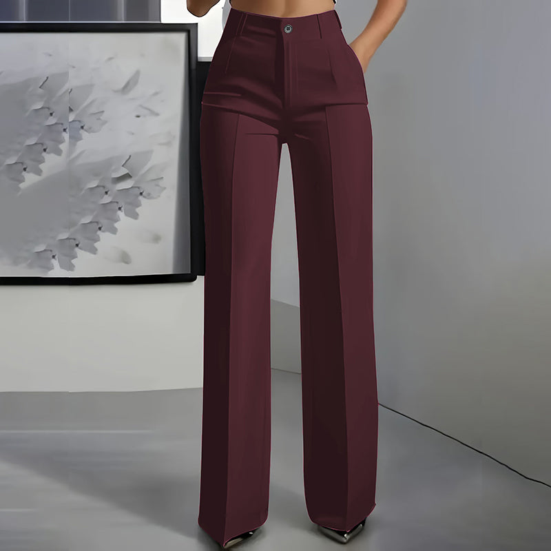 Elena™ Hoch Taillierte Hose | Elegante Weite Hose aus Baumwolle in 8 Farben