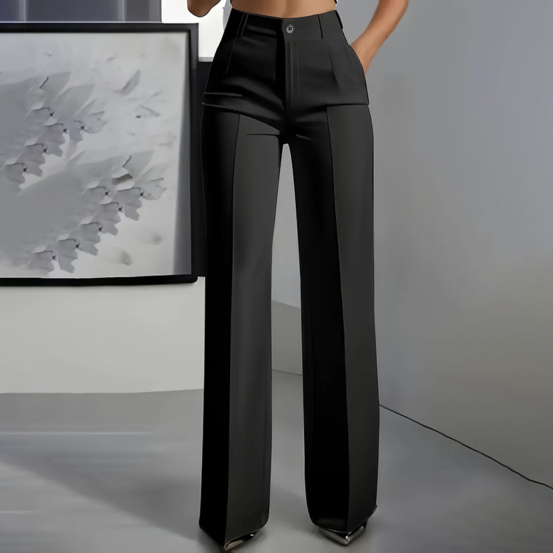 Elena™ Hoch Taillierte Hose | Elegante Weite Hose aus Baumwolle in 8 Farben