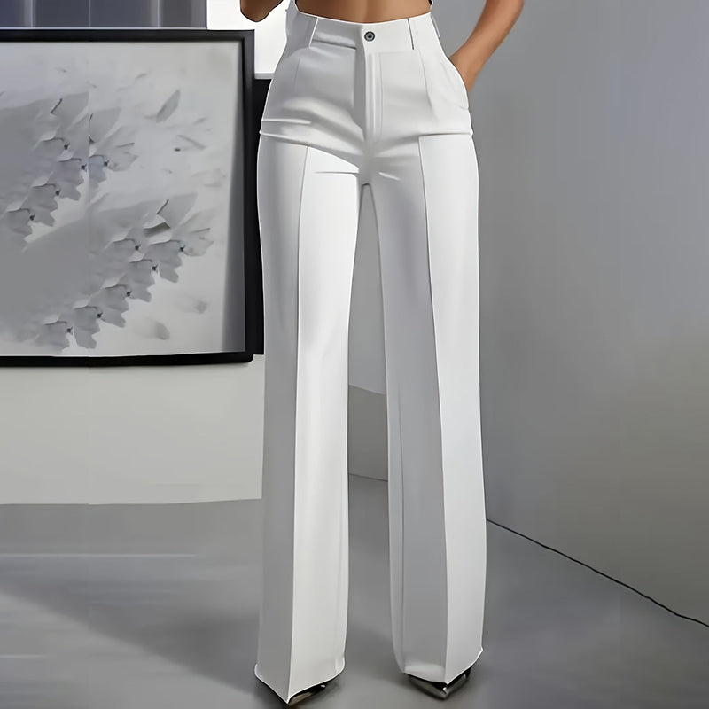 Elena™ Hoch Taillierte Hose | Elegante Weite Hose aus Baumwolle in 8 Farben