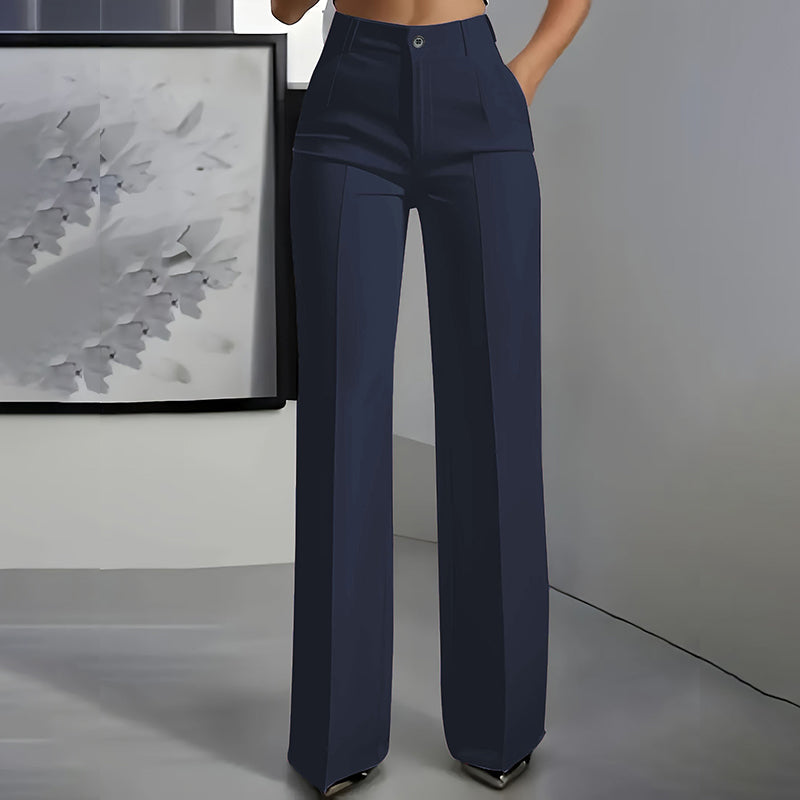 Elena™ Hoch Taillierte Hose | Elegante Weite Hose aus Baumwolle in 8 Farben