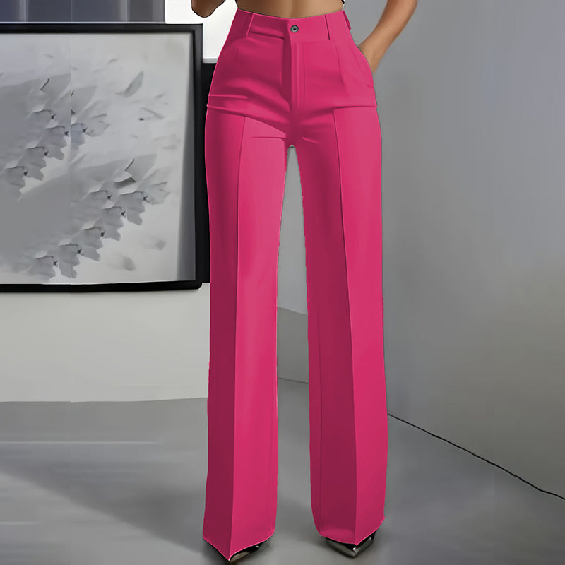 Elena™ Hoch Taillierte Hose | Elegante Weite Hose aus Baumwolle in 8 Farben