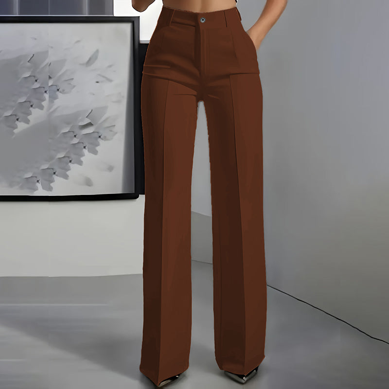 Elena™ Hoch Taillierte Hose | Elegante Weite Hose aus Baumwolle in 8 Farben