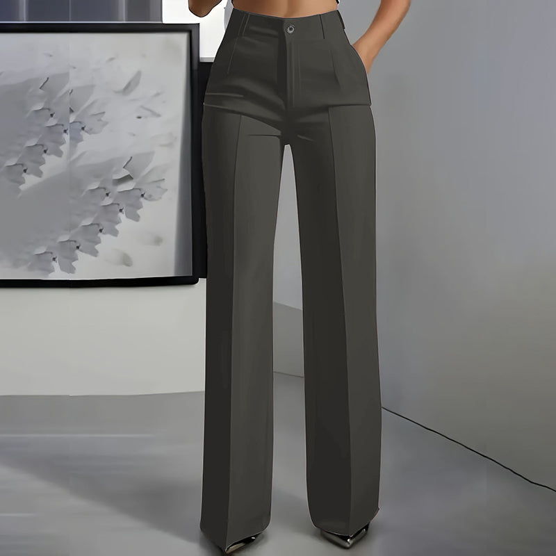 Elena™ Hoch Taillierte Hose | Elegante Weite Hose aus Baumwolle in 8 Farben