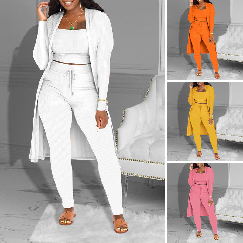 AluraFlow™ – Elegantes 3-teiliges Lounge-Set mit Top, Hose & Cardigan