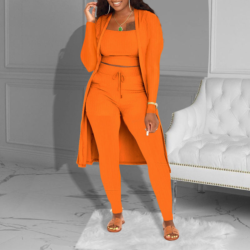 AluraFlow™ – Elegantes 3-teiliges Lounge-Set mit Top, Hose & Cardigan